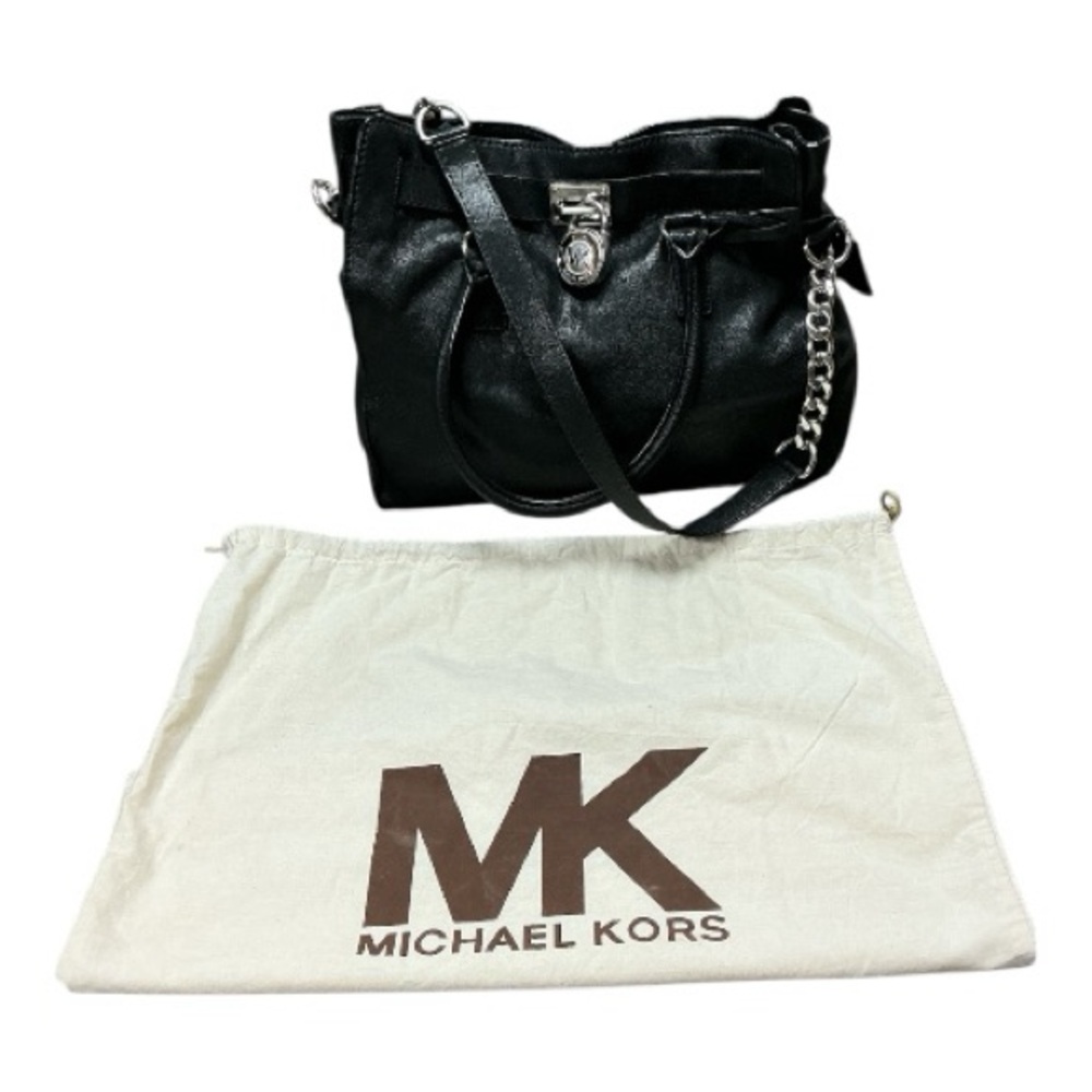 Michael Kors - EC - Hamilton Black Leather Shoulder Bag with Dust Bag
